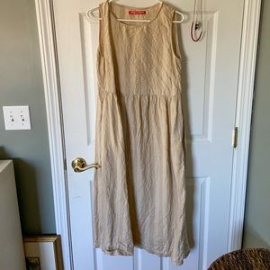 Pyne & Smith Biscuit Stripe sleeveless linen dress